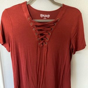 Crisscross V-Neck Shirt